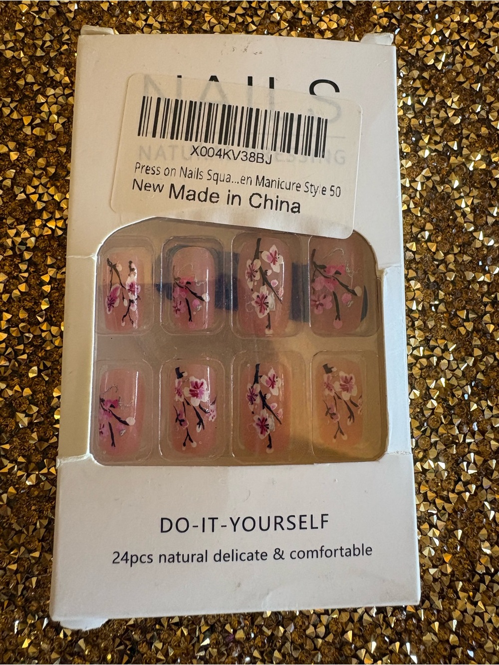 Pink NWT Floral Press-On Nails - DIY 24-Pack